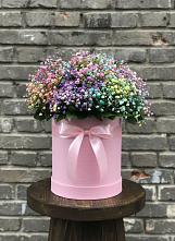 Цветочная композиция из Гипсофила и Розы в шляпной коробке #REPLACE_PRED# Некрасовском