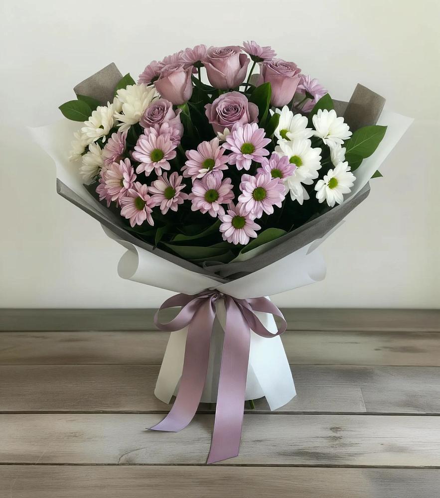 Букет цветов из: Хризантемы и Розы в Некрасовском
