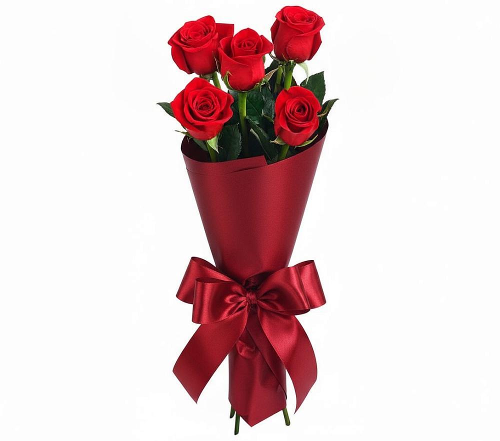 Букет 5 Красных роз Эдлесс Лав в Некрасовском