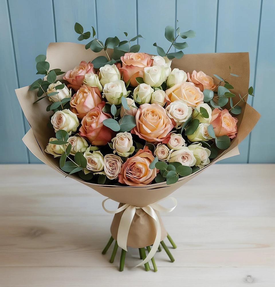 Букет цветов из: Альстромерии и Розы в Некрасовском