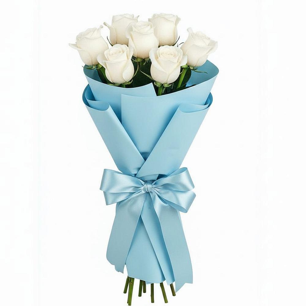 Букет 7 белых роз Проуд в Некрасовском