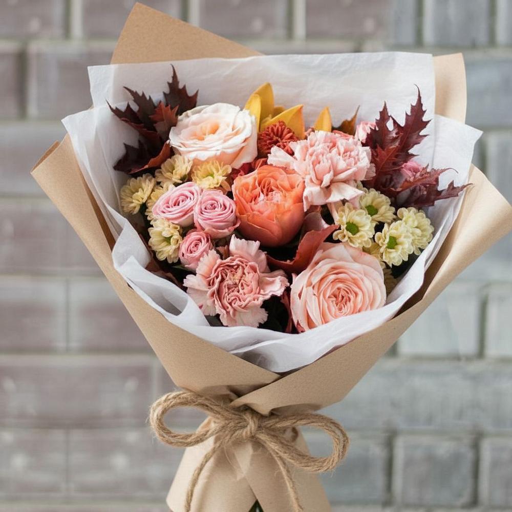 Букет цветов из: Гвоздики, Хризантемы и Розы в Некрасовском