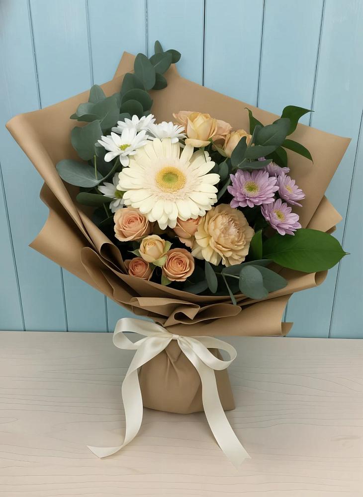 Букет цветов из: Герберы и Хризантемы в Некрасовском
