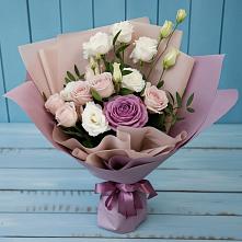 Букет цветов из:  Розы и Лизиантусы в Некрасовском