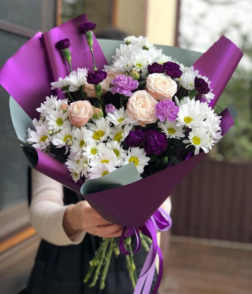 Букет цветов из: Хризантемы, Гвоздики и Розы в Некрасовском