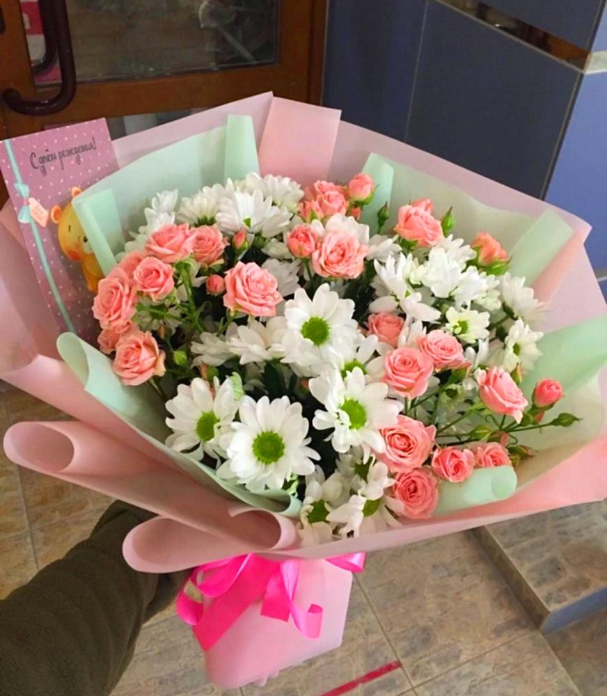 Букет цветов из: Розы и Хризантемы в Некрасовском