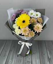 Букет цветов из:  Розы, Герберы и Хризантемы в Некрасовском