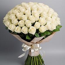 Букет 101 беля роза Белоснежка в Некрасовском