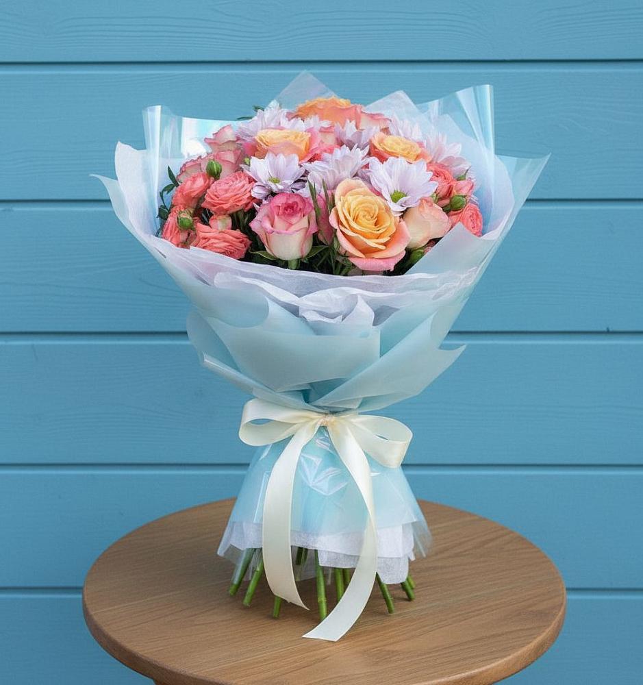 Букет цветов из: Хризантемы и Розы в Некрасовском