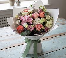 Букет цветов из:  Розы, Лизиантусы и Гвоздики #REPLACE_PRED# Некрасовском