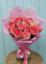 Букет 15 Розовых роз Равель в Некрасовском