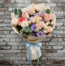 Букет цветов из:  Розы, Лизиантусы и Гвоздики в Некрасовском